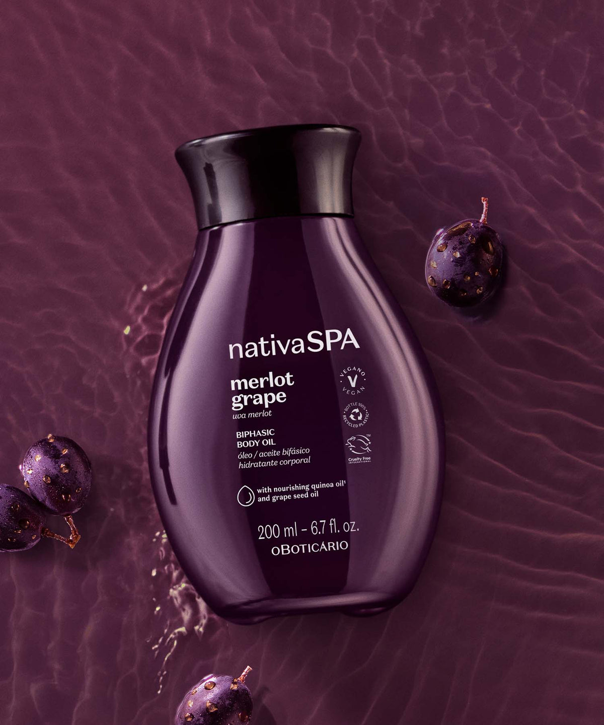 NativaSPA Uva Merlot Óleo Bifásico 200ml - visuel officiel O Boticário