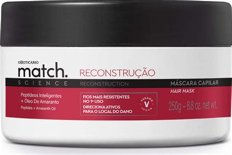 Match Science Reconstrução Máscara Capilar 250g – O Boticário