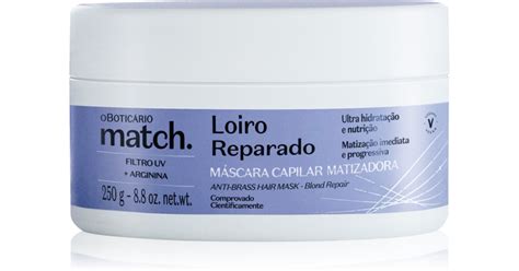 Match Loiro Reparado Máscara Capilar Matizadora 250g – O Boticário