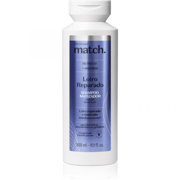 Match Loiro Reparado Shampoo Matizador 300ml – O Boticário