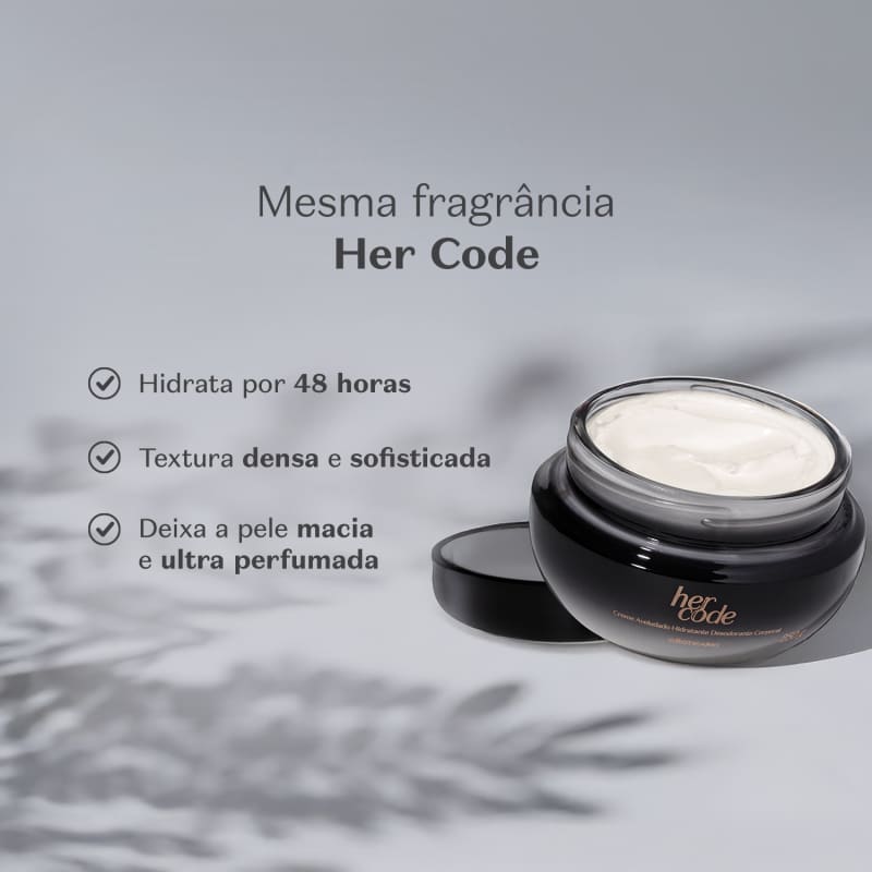 Her Code Creme Hydratante Veloutee 250g - O Boticario