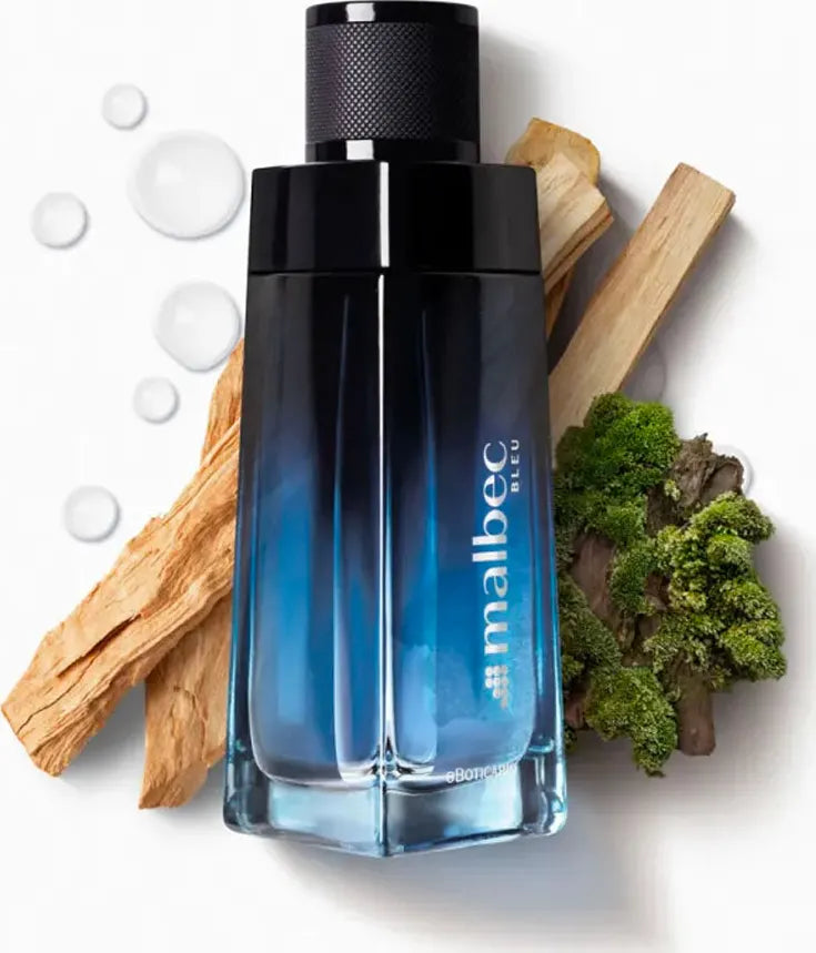 Malbec Bleu EDT flacon bleu avec bois et mousse 100ml
