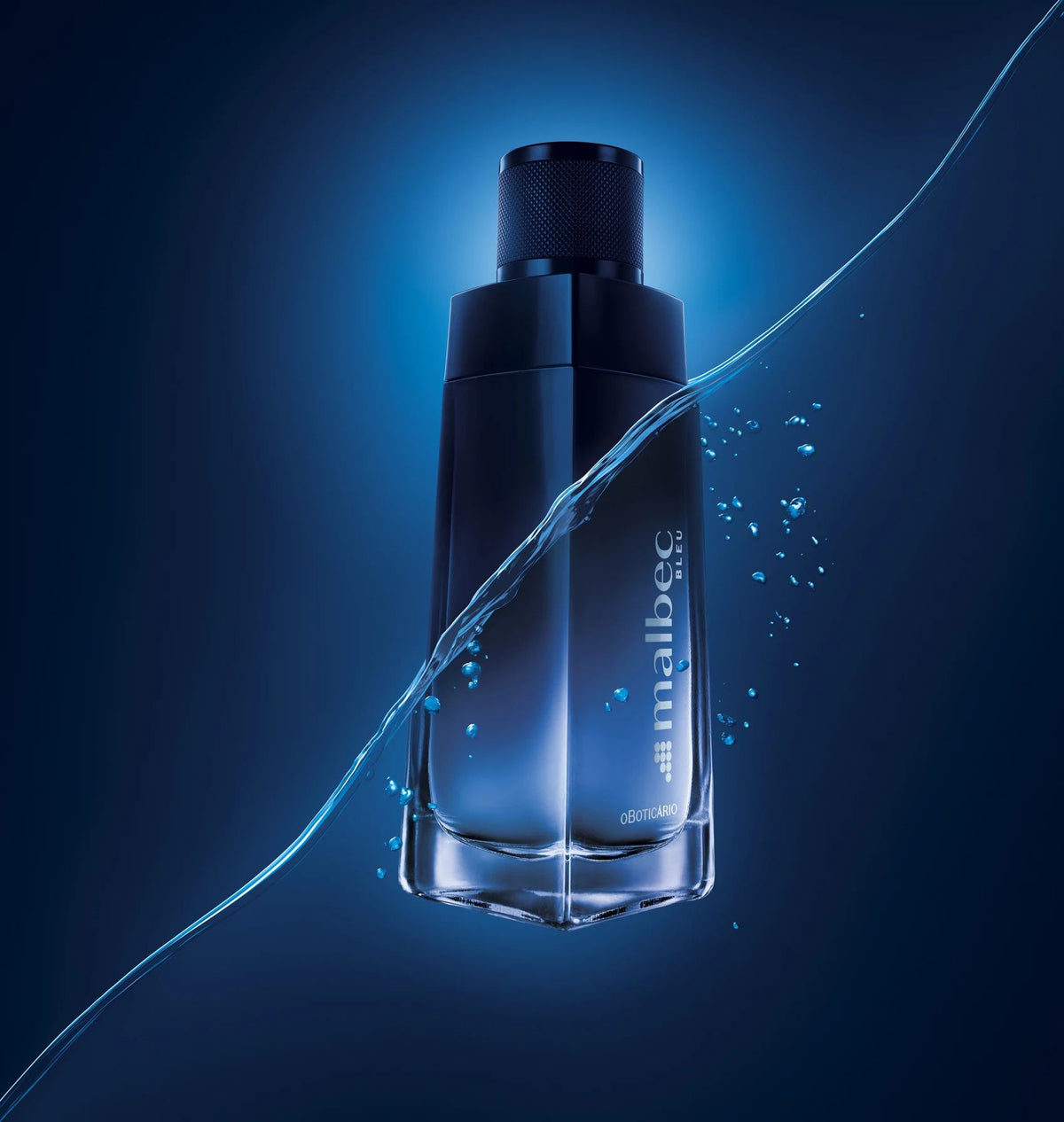 Malbec Bleu EDT flacon bleu avec éclaboussures d'eau 100ml