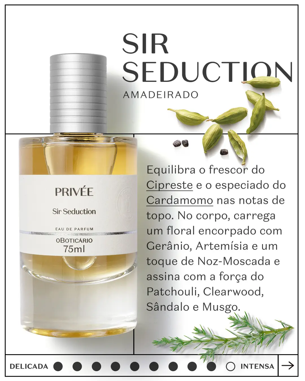 Privée Sir Seduction Eau de Parfum 75ml – O Boticário