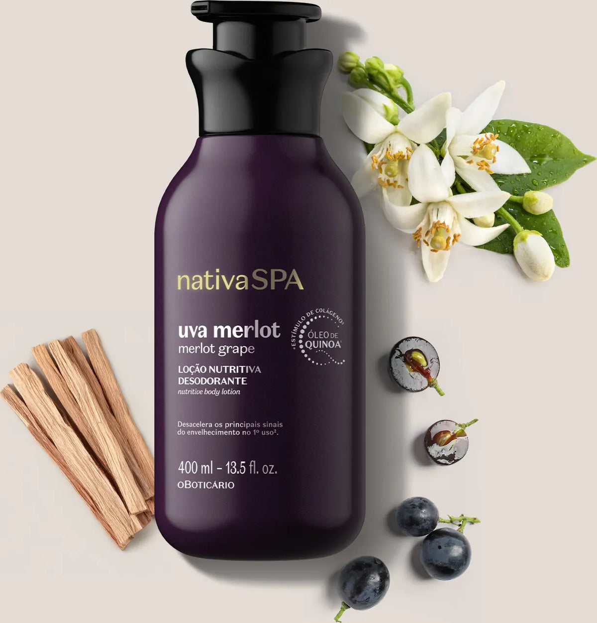 NativaSPA Uva Merlot - Loção Nutritiva Desodorante 400ml